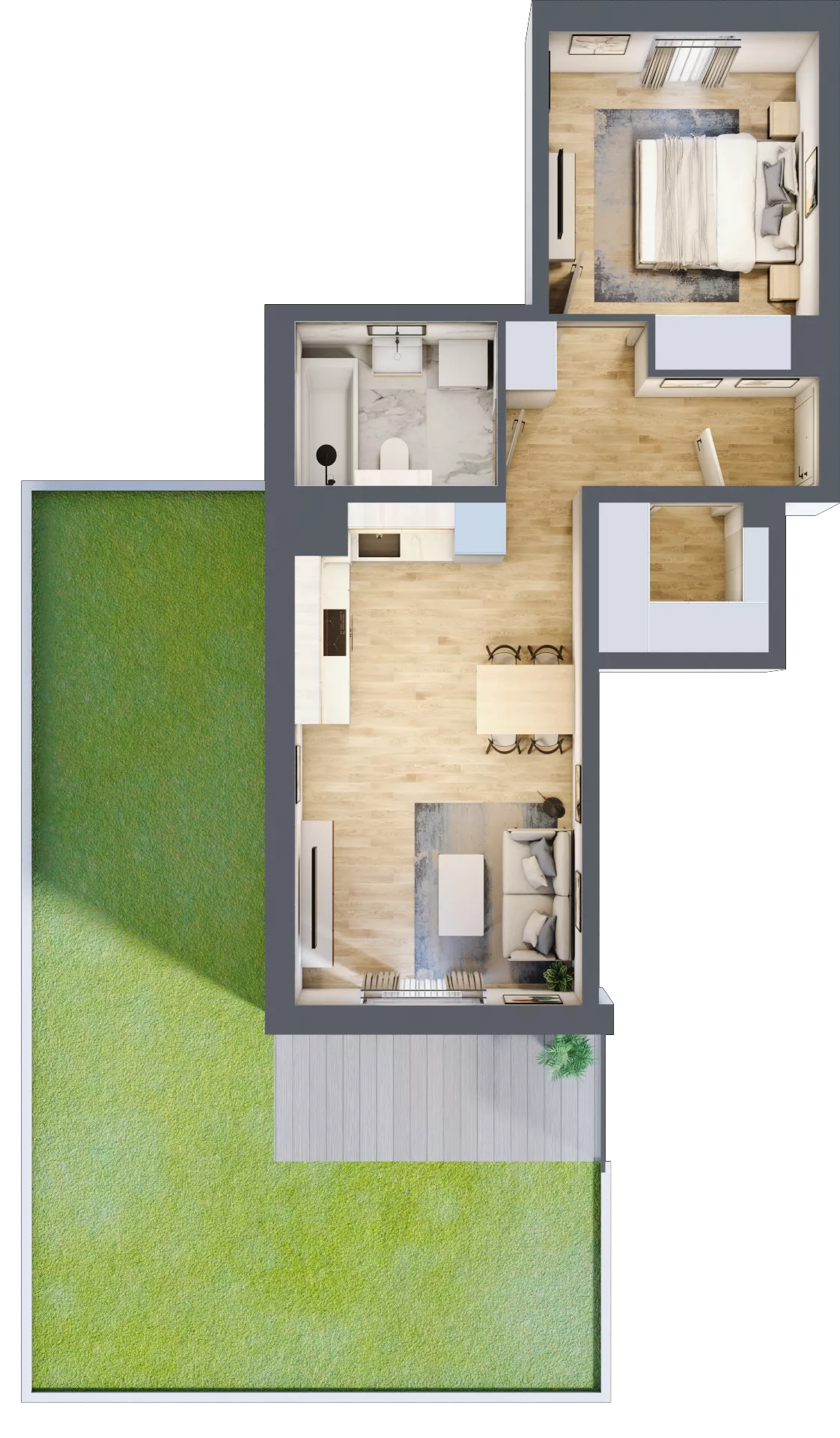 2 pokoje, mieszkanie 45,19 m², parter, oferta nr 74.0.03, ATAL Bronowice, Kraków, Bronowice, Bronowice Wielkie, ul. Starego Dębu