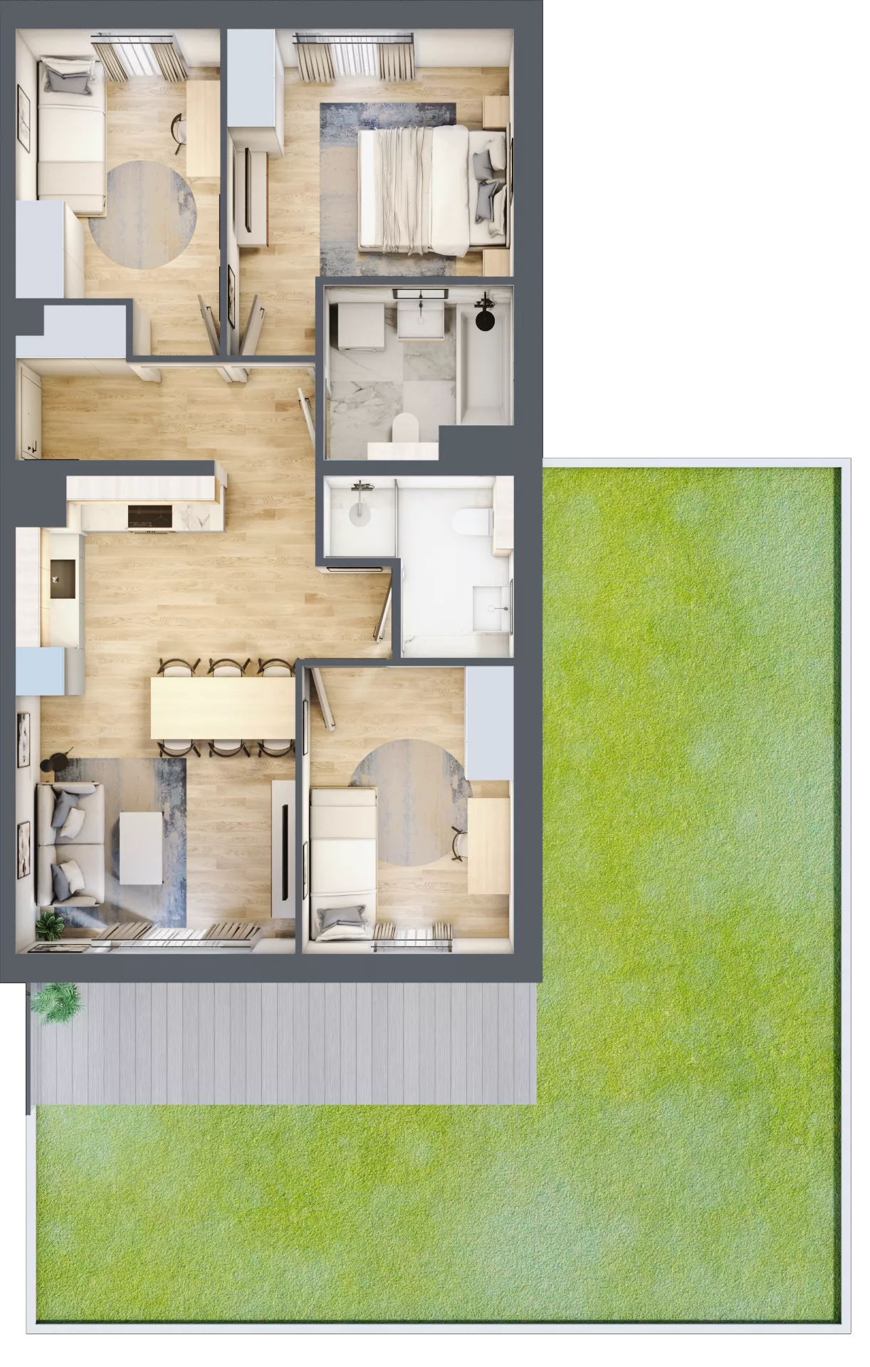 4 pokoje, mieszkanie 66,83 m², parter, oferta nr 74.0.01, ATAL Bronowice, Kraków, Bronowice, Bronowice Wielkie, ul. Starego Dębu