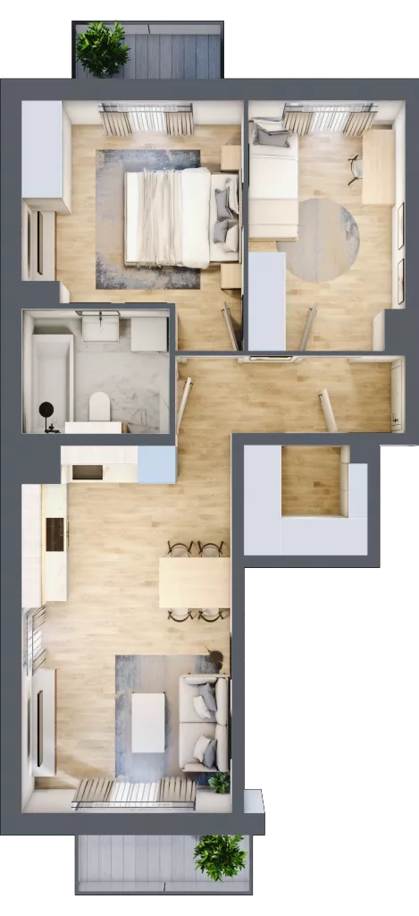 3 pokoje, mieszkanie 54,49 m², piętro 2, oferta nr 74.2.09, ATAL Bronowice, Kraków, Bronowice, Bronowice Wielkie, ul. Starego Dębu