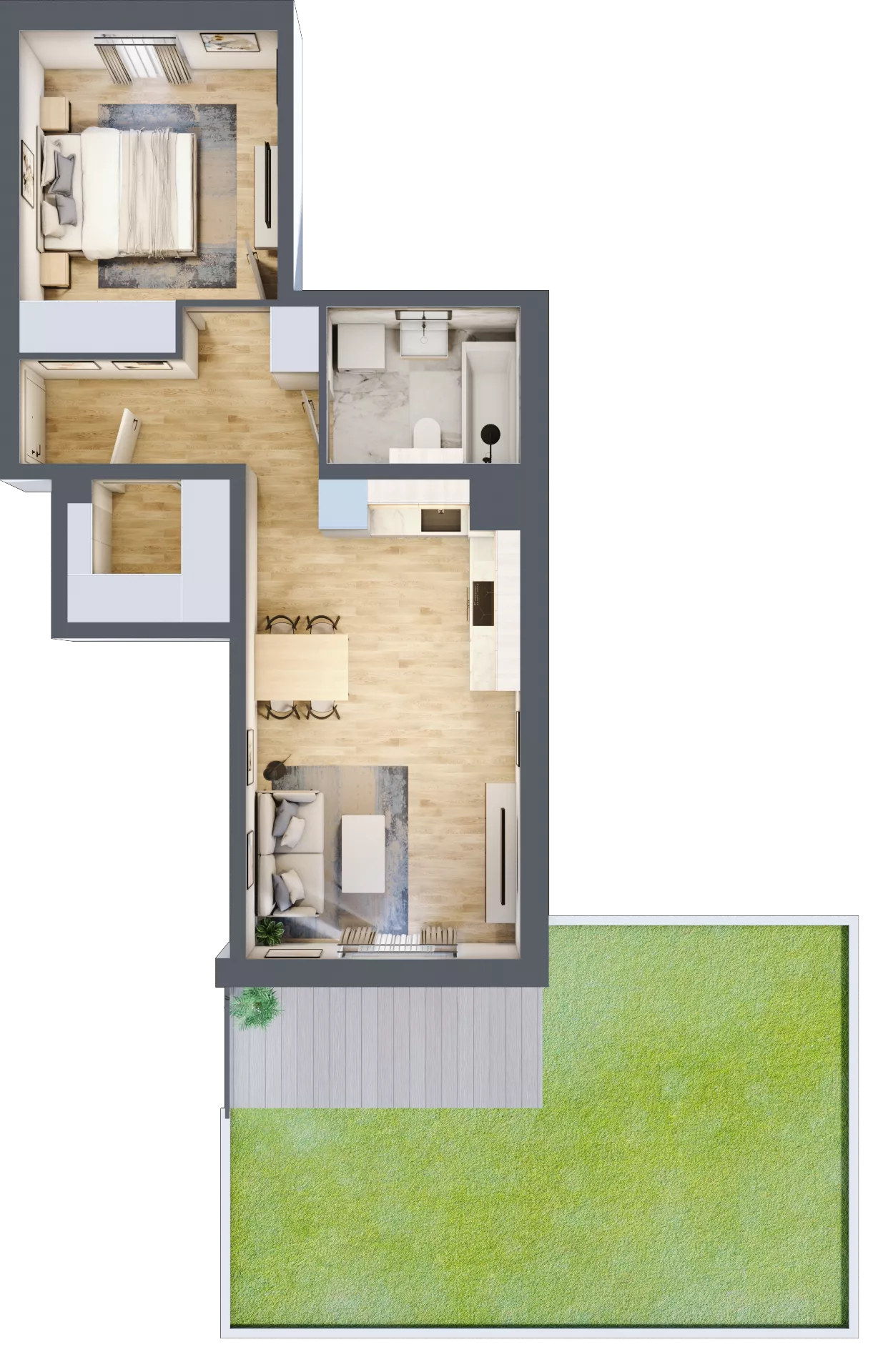 2 pokoje, mieszkanie 45,41 m², parter, oferta nr 76.0.01, ATAL Bronowice, Kraków, Bronowice, Bronowice Wielkie, ul. Starego Dębu