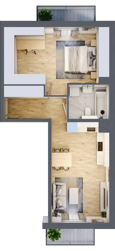 2 pokoje, mieszkanie 44,24 m², piętro 3, oferta nr 76.3.10, ATAL Bronowice, Kraków, Bronowice, Bronowice Wielkie, ul. Starego Dębu