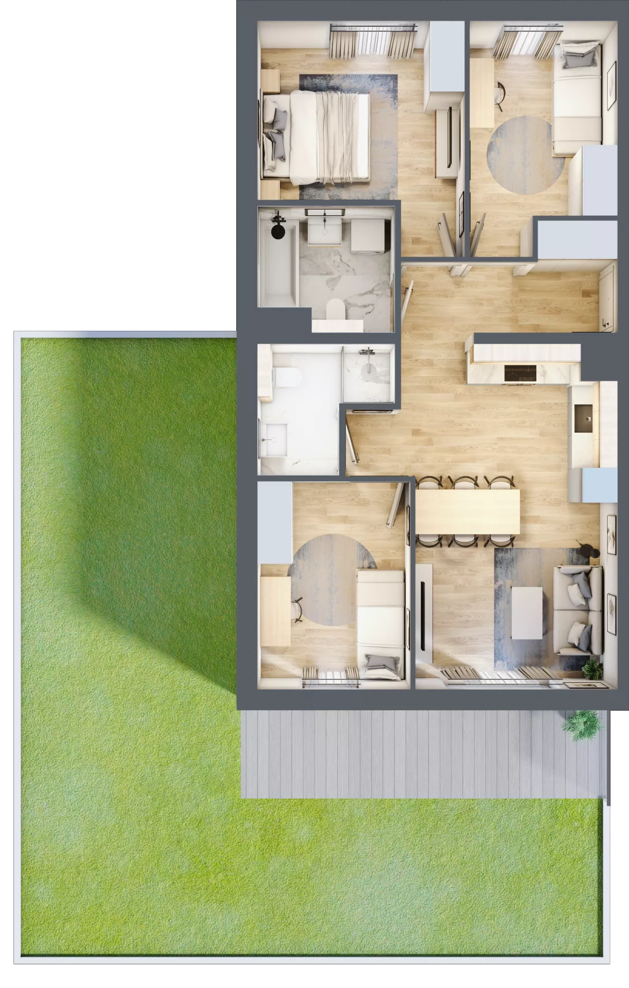 4 pokoje, mieszkanie 66,96 m², parter, oferta nr 76.0.03, ATAL Bronowice, Kraków, Bronowice, Bronowice Wielkie, ul. Starego Dębu