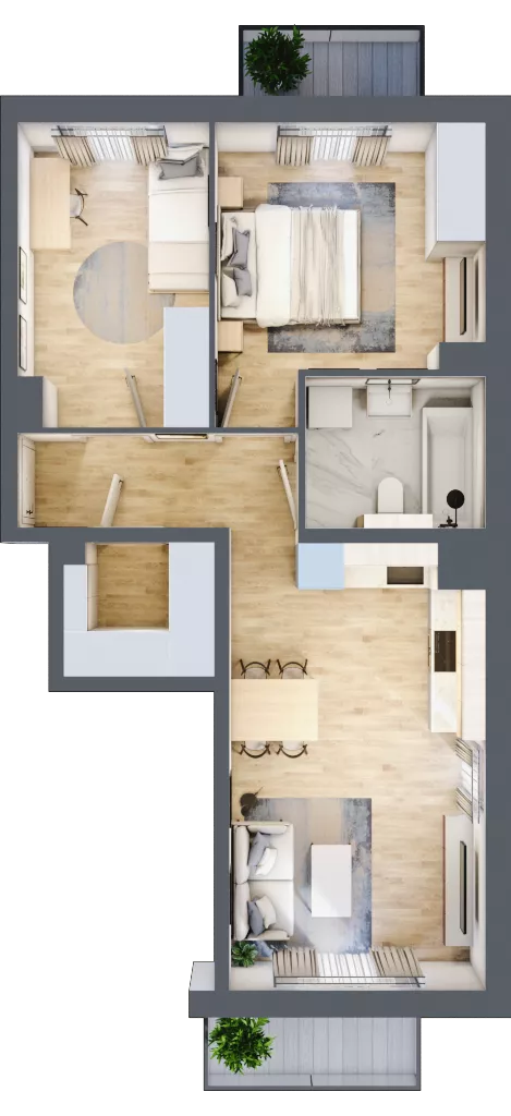 3 pokoje, mieszkanie 54,49 m², piętro 2, oferta nr 78.2.07, ATAL Bronowice, Kraków, Bronowice, Bronowice Wielkie, ul. Starego Dębu