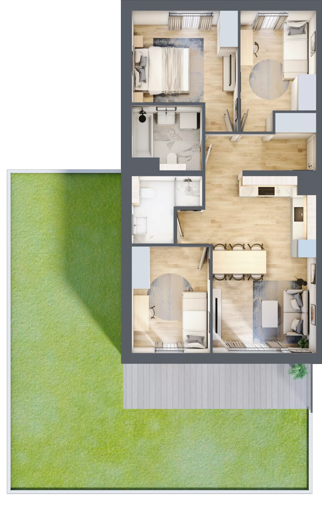 4 pokoje, mieszkanie 66,96 m², parter, oferta nr 78.0.03, ATAL Bronowice, Kraków, Bronowice, Bronowice Wielkie, ul. Starego Dębu