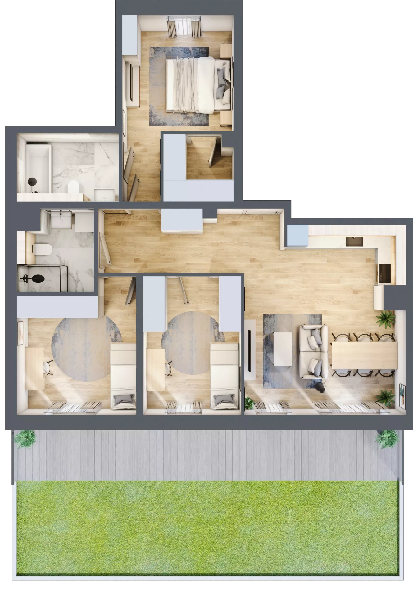 4 pokoje, mieszkanie 83,14 m², parter, oferta nr 82.0.02, ATAL Bronowice, Kraków, Bronowice, Bronowice Wielkie, ul. Starego Dębu