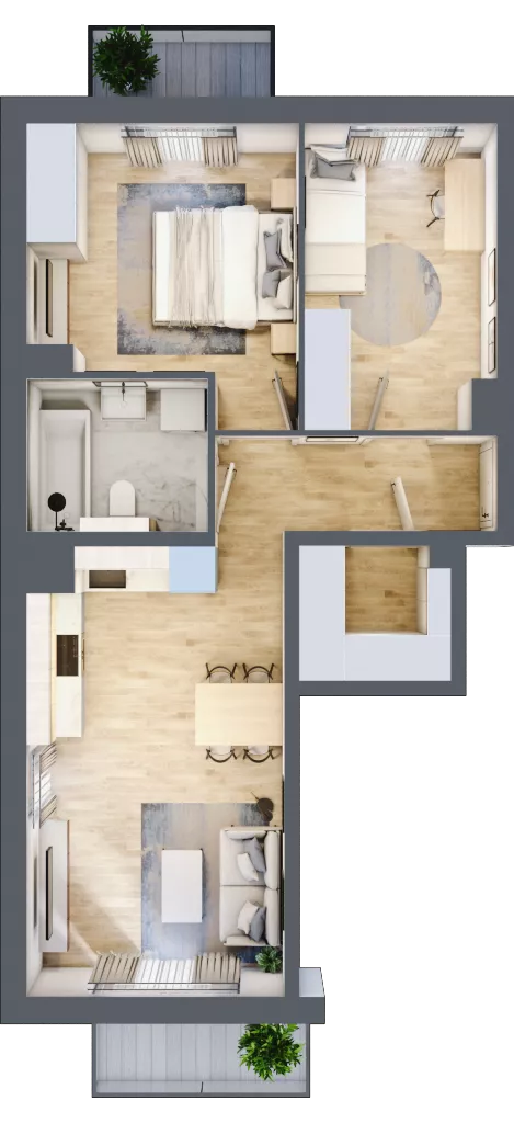 3 pokoje, mieszkanie 54,49 m², piętro 2, oferta nr 82.2.08, ATAL Bronowice, Kraków, Bronowice, Bronowice Wielkie, ul. Starego Dębu