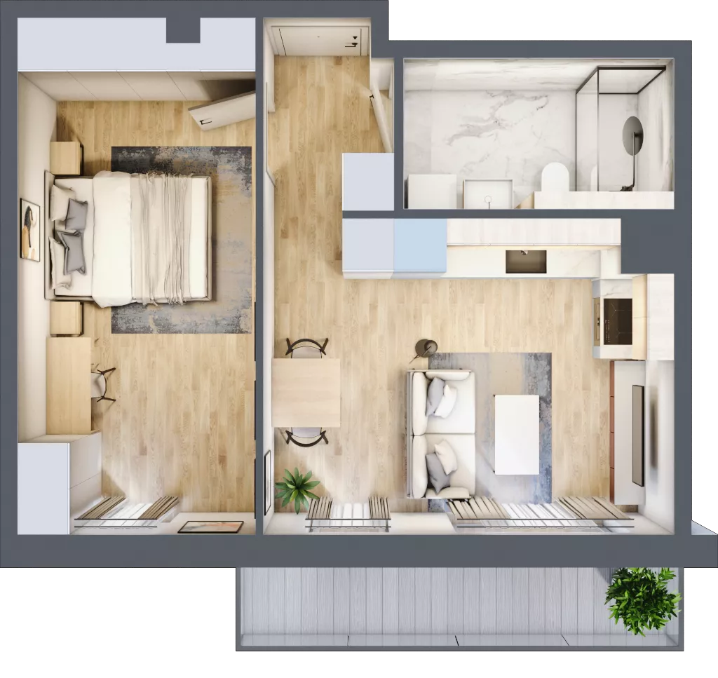 2 pokoje, mieszkanie 36,44 m², piętro 3, oferta nr 82.3.10, ATAL Bronowice, Kraków, Bronowice, Bronowice Wielkie, ul. Starego Dębu