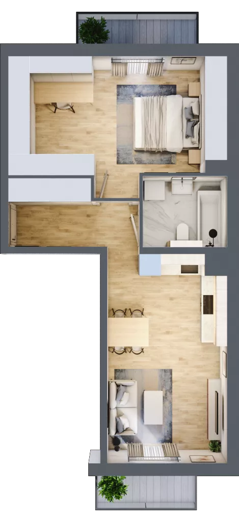 2 pokoje, mieszkanie 44,24 m², piętro 3, oferta nr 84.3.09, ATAL Bronowice, Kraków, Bronowice, Bronowice Wielkie, ul. Starego Dębu