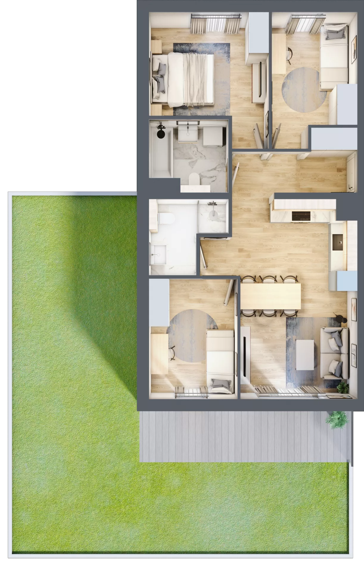4 pokoje, mieszkanie 66,96 m², parter, oferta nr 84.0.02, ATAL Bronowice, Kraków, Bronowice, Bronowice Wielkie, ul. Starego Dębu