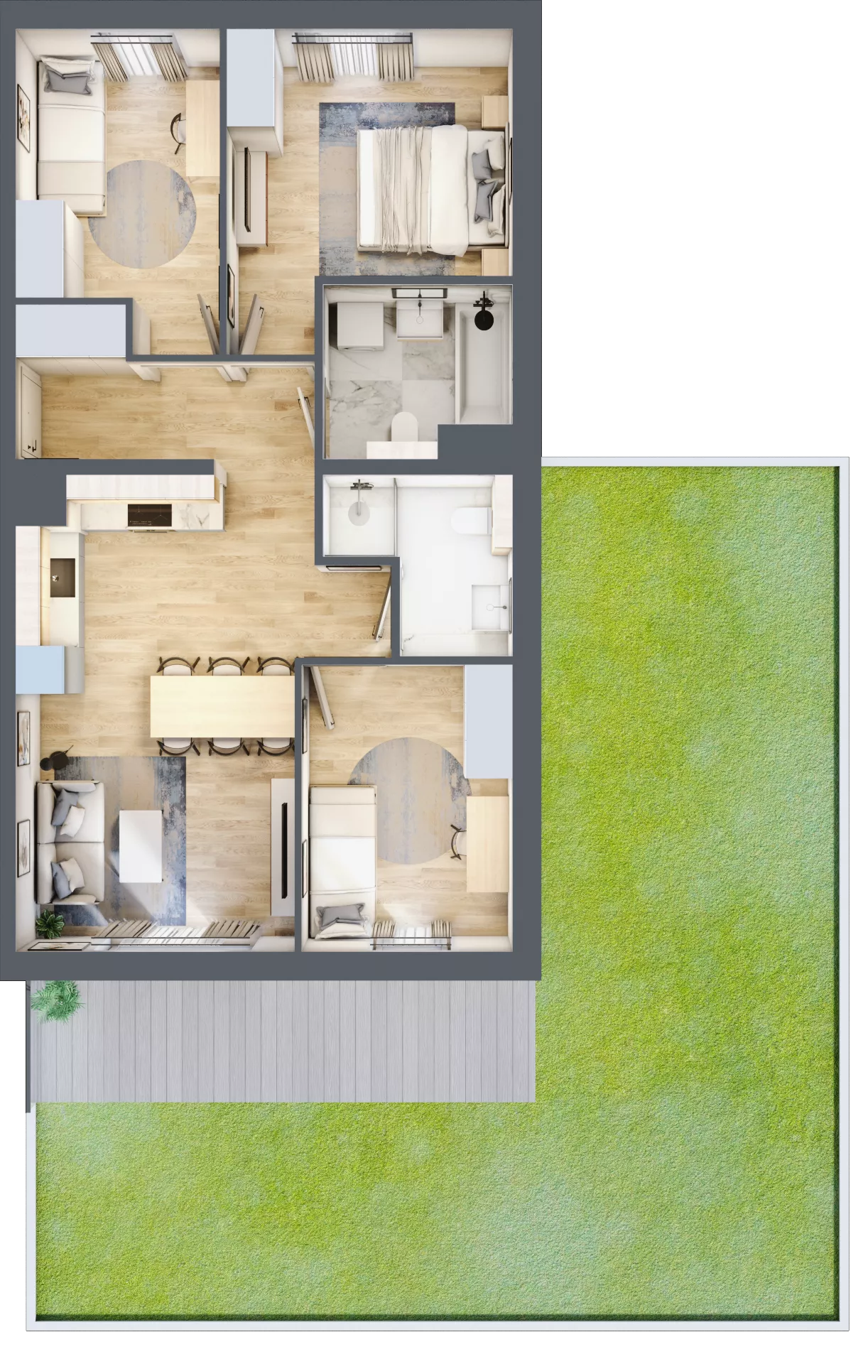 4 pokoje, mieszkanie 66,96 m², parter, oferta nr 86.0.01, ATAL Bronowice, Kraków, Bronowice, Bronowice Wielkie, ul. Starego Dębu