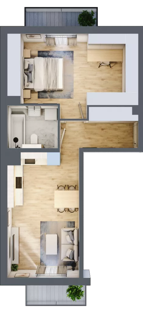 2 pokoje, mieszkanie 44,10 m², piętro 3, oferta nr 86.3.12, ATAL Bronowice, Kraków, Bronowice, Bronowice Wielkie, ul. Starego Dębu