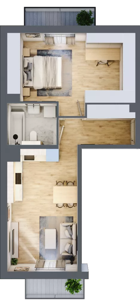 2 pokoje, mieszkanie 44,10 m², piętro 3, oferta nr 88.3.11, ATAL Bronowice, Kraków, Bronowice, Bronowice Wielkie, ul. Starego Dębu