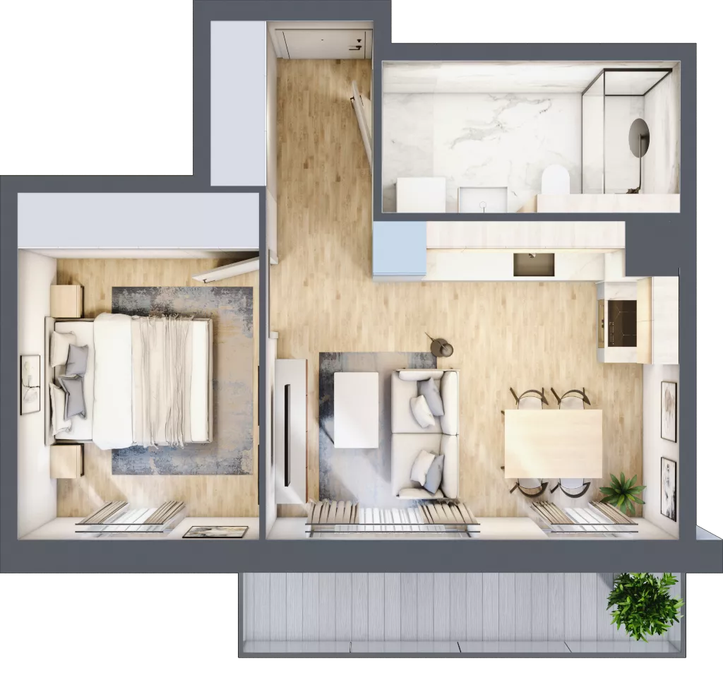 2 pokoje, mieszkanie 37,18 m², piętro 2, oferta nr 88.2.07, ATAL Bronowice, Kraków, Bronowice, Bronowice Wielkie, ul. Starego Dębu
