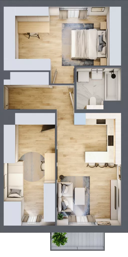 3 pokoje, mieszkanie 55,22 m², piętro 3, oferta nr 88.3.09, ATAL Bronowice, Kraków, Bronowice, Bronowice Wielkie, ul. Starego Dębu