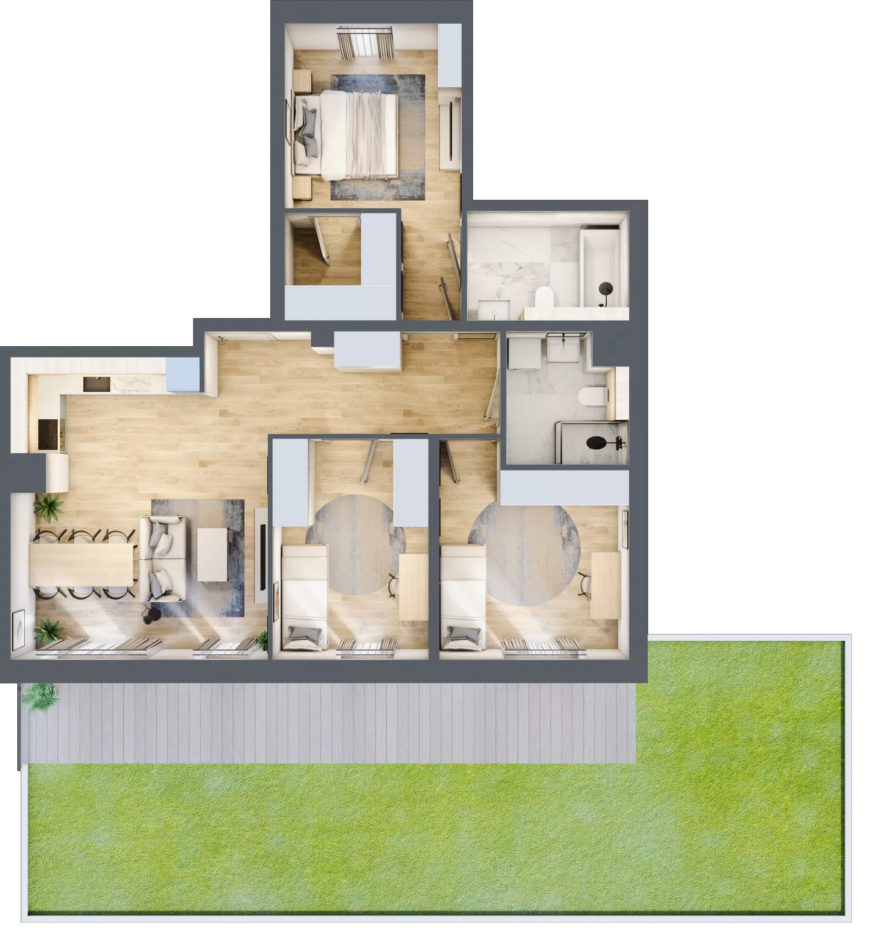 4 pokoje, mieszkanie 83,27 m², parter, oferta nr 90.0.01, ATAL Bronowice, Kraków, Bronowice, Bronowice Wielkie, ul. Starego Dębu