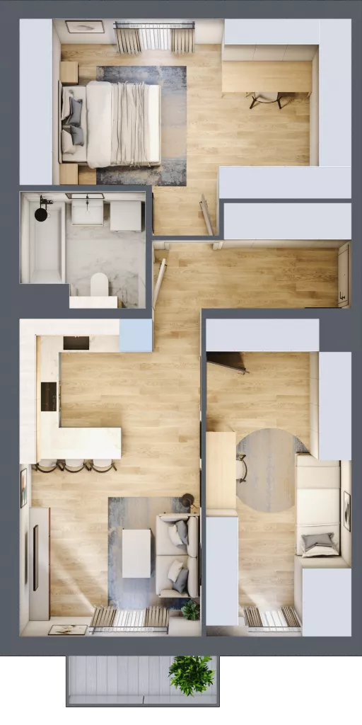 3 pokoje, mieszkanie 55,36 m², piętro 3, oferta nr 90.3.11, ATAL Bronowice, Kraków, Bronowice, Bronowice Wielkie, ul. Starego Dębu
