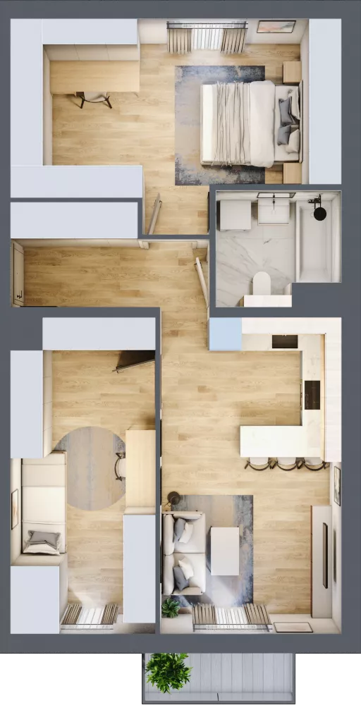 3 pokoje, mieszkanie 55,36 m², piętro 3, oferta nr 92.3.10, ATAL Bronowice, Kraków, Bronowice, Bronowice Wielkie, ul. Starego Dębu