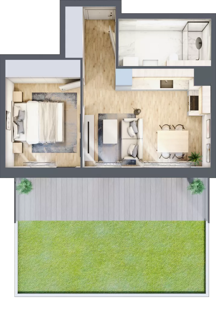 2 pokoje, mieszkanie 37,18 m², parter, oferta nr 92.0.02, ATAL Bronowice, Kraków, Bronowice, Bronowice Wielkie, ul. Starego Dębu