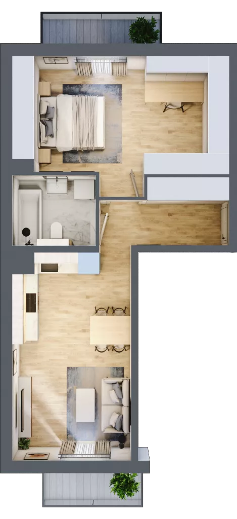2 pokoje, mieszkanie 44,24 m², piętro 3, oferta nr 92.3.12, ATAL Bronowice, Kraków, Bronowice, Bronowice Wielkie, ul. Starego Dębu