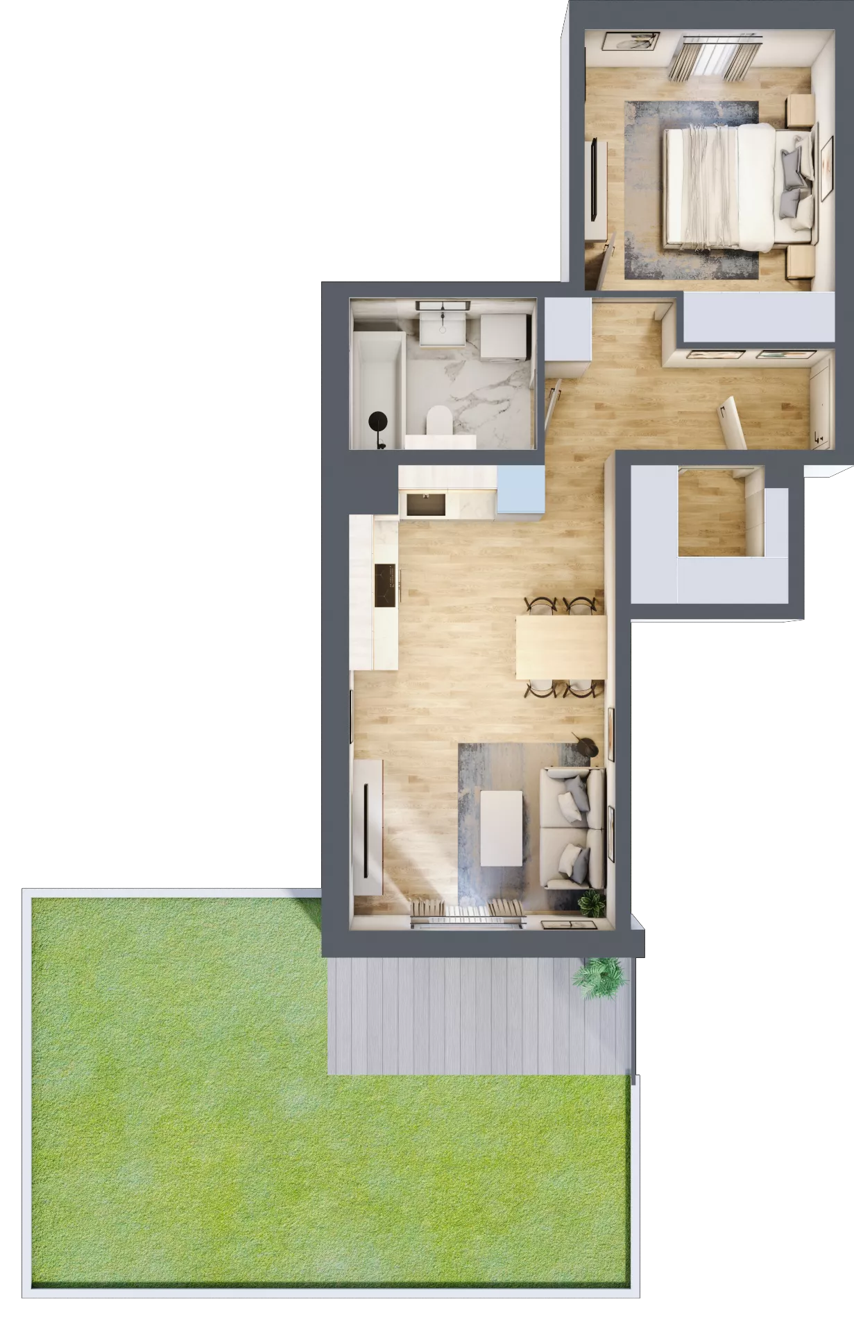 2 pokoje, mieszkanie 45,41 m², parter, oferta nr 92.0.03, ATAL Bronowice, Kraków, Bronowice, Bronowice Wielkie, ul. Starego Dębu