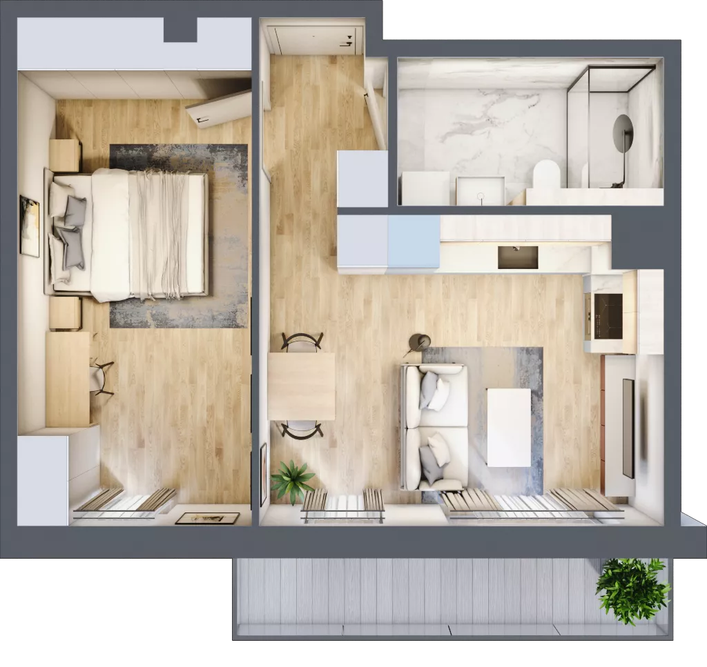 2 pokoje, mieszkanie 36,44 m², piętro 3, oferta nr 92.3.11, ATAL Bronowice, Kraków, Bronowice, Bronowice Wielkie, ul. Starego Dębu