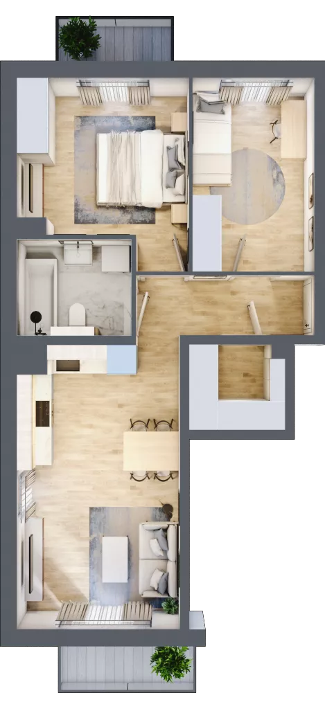 3 pokoje, mieszkanie 54,72 m², piętro 2, oferta nr 92.2.09, ATAL Bronowice, Kraków, Bronowice, Bronowice Wielkie, ul. Starego Dębu