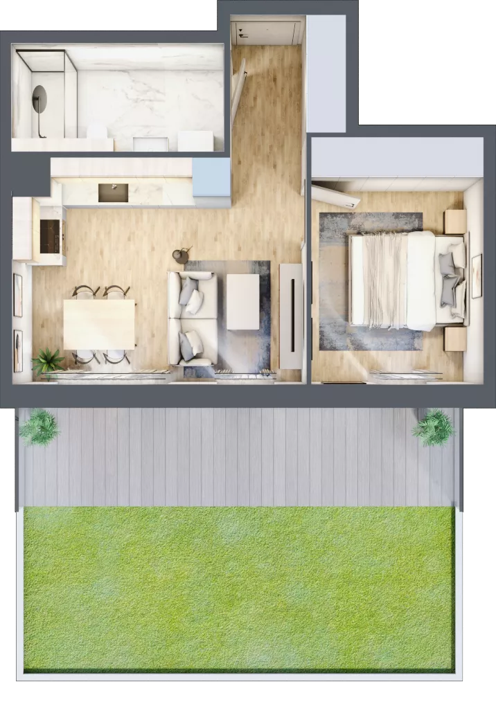 2 pokoje, mieszkanie 37,18 m², parter, oferta nr 94.0.02, ATAL Bronowice, Kraków, Bronowice, Bronowice Wielkie, ul. Starego Dębu