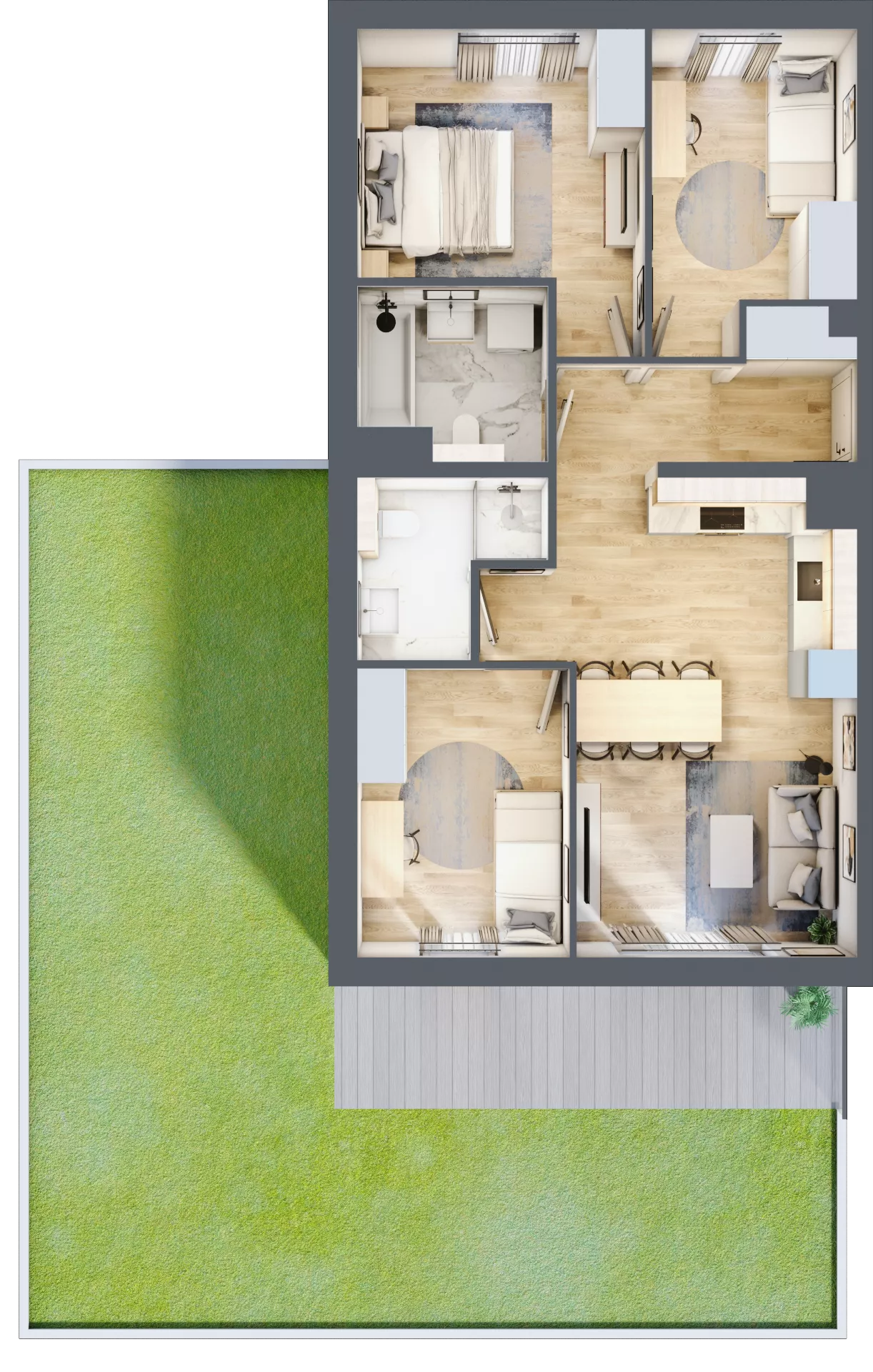 4 pokoje, mieszkanie 66,83 m², parter, oferta nr 94.0.03, ATAL Bronowice, Kraków, Bronowice, Bronowice Wielkie, ul. Starego Dębu