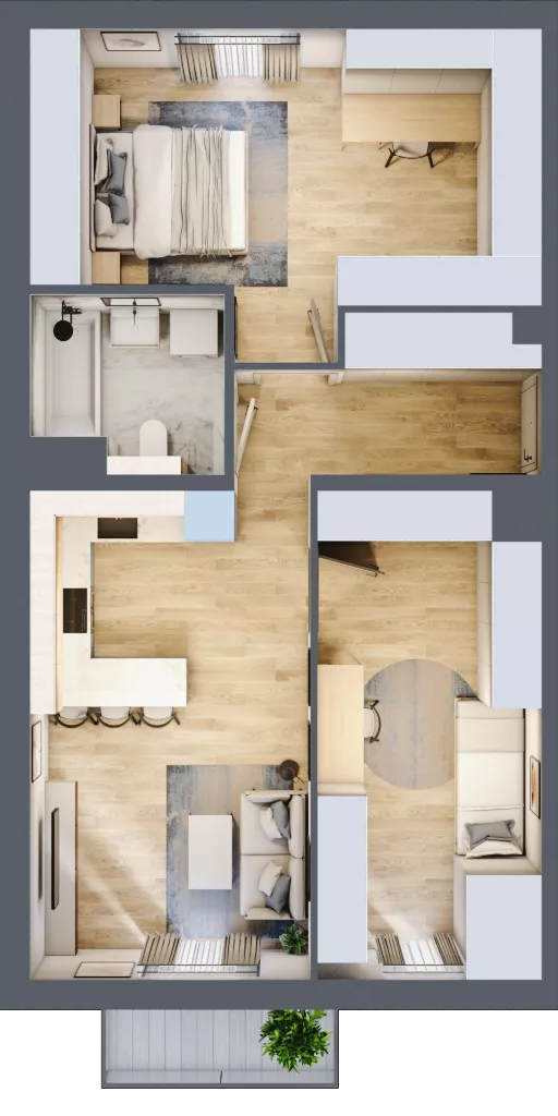 3 pokoje, mieszkanie 55,22 m², piętro 3, oferta nr 94.3.12, ATAL Bronowice, Kraków, Bronowice, Bronowice Wielkie, ul. Starego Dębu