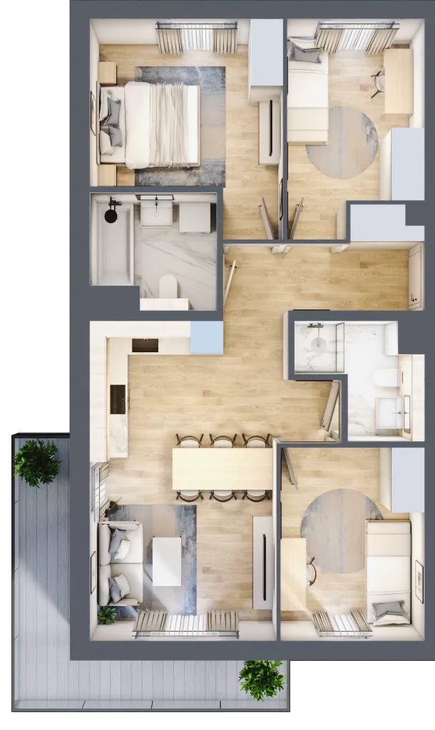 4 pokoje, mieszkanie 66,89 m², piętro 2, oferta nr 94.2.09, ATAL Bronowice, Kraków, Bronowice, Bronowice Wielkie, ul. Starego Dębu