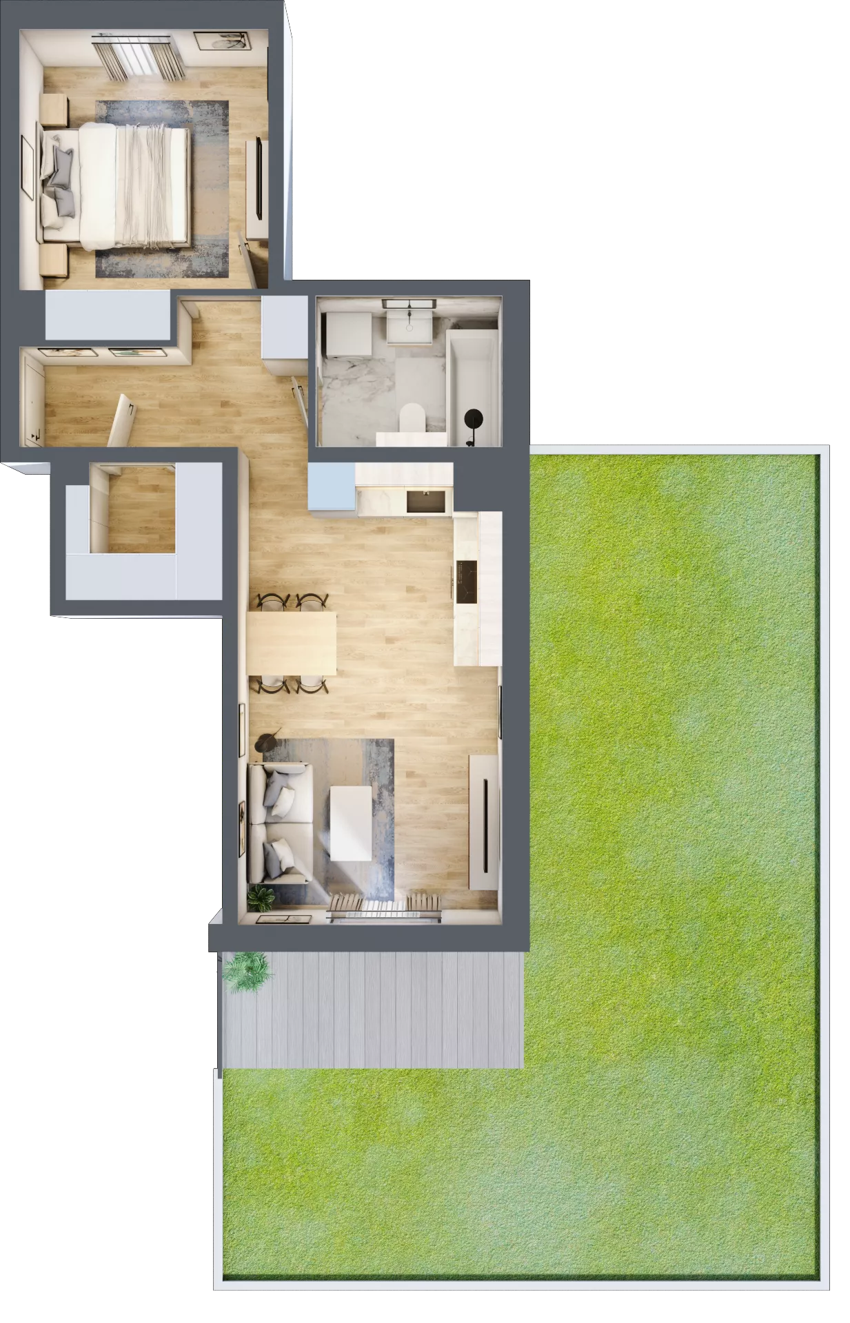2 pokoje, mieszkanie 45,19 m², parter, oferta nr 94.0.01, ATAL Bronowice, Kraków, Bronowice, Bronowice Wielkie, ul. Starego Dębu