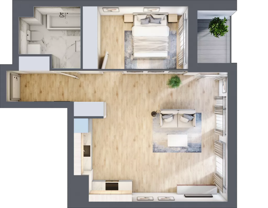 2 pokoje, mieszkanie 56,05 m², piętro 5, oferta nr A1.2/082, Fabrica URSUS, Warszawa, Ursus, Szamoty, ul. Dyrekcyjna