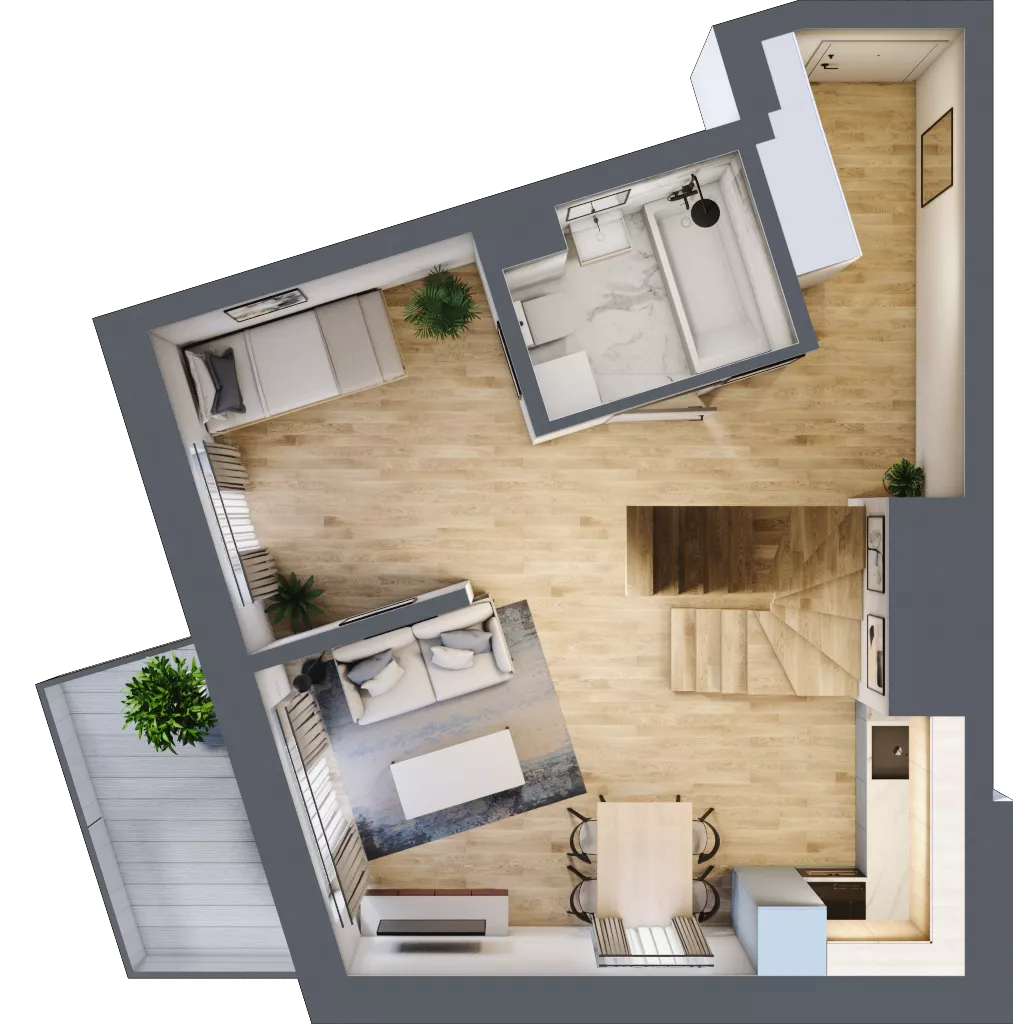 3 pokoje, mieszkanie 41,99 m², piętro 2, oferta nr A.2.66, My Forest, Warszawa, Białołęka, ul. Modlińska 342