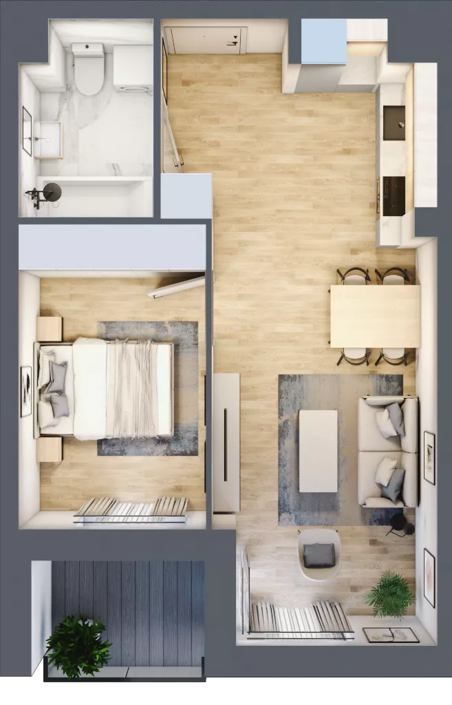 2 pokoje, mieszkanie 40,08 m², piętro 1, oferta nr A.1.55, My Forest, Warszawa, Białołęka, ul. Modlińska 342