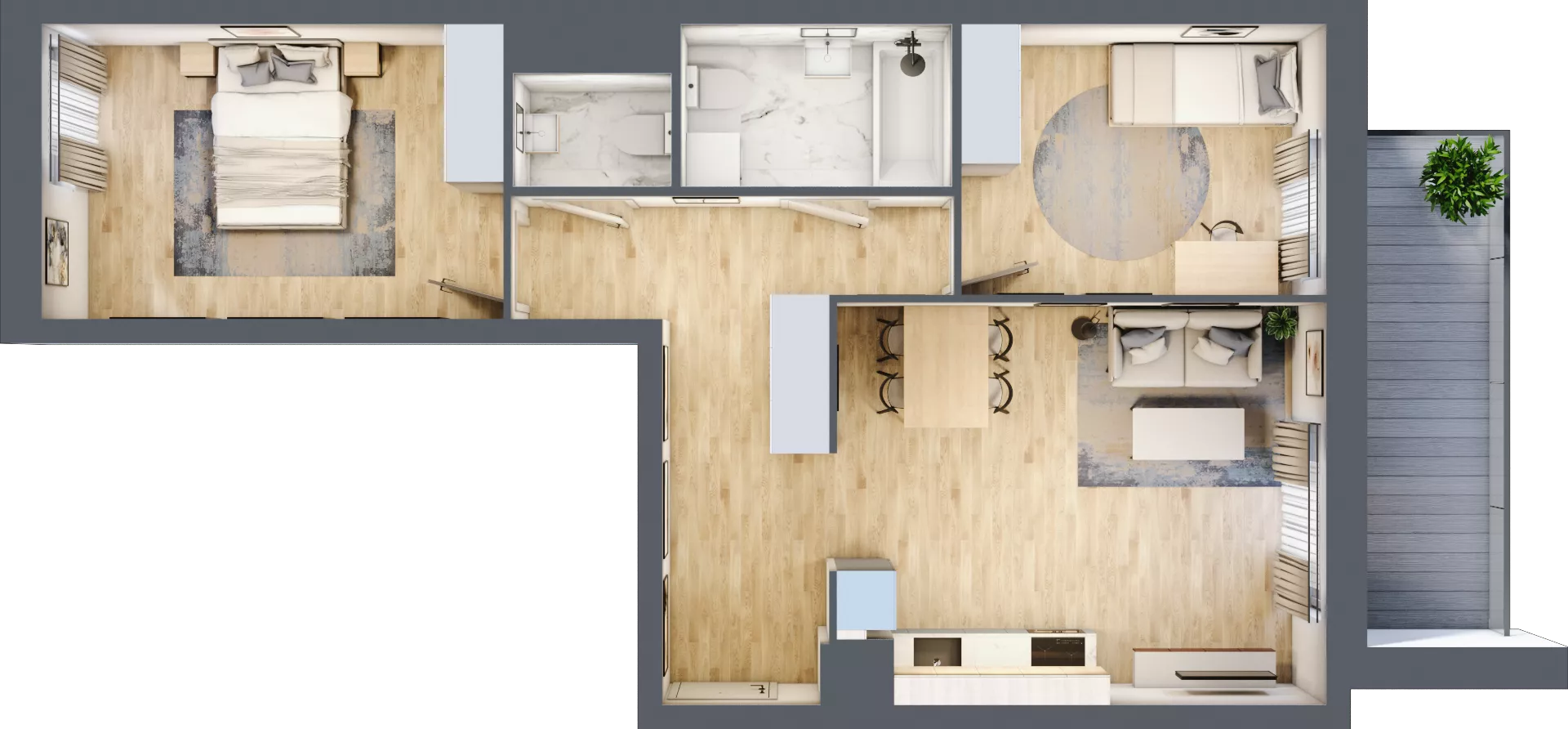 3 pokoje, mieszkanie 62,07 m², piętro 1, oferta nr A.1.25, My Forest, Warszawa, Białołęka, ul. Modlińska 342