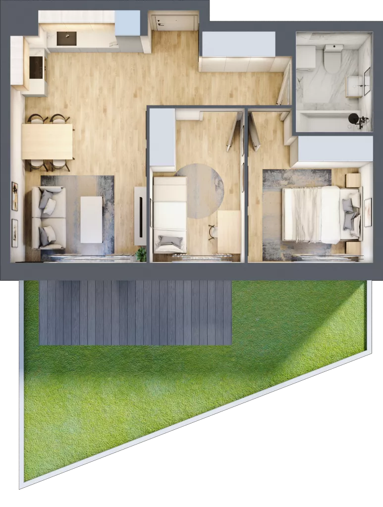 3 pokoje, mieszkanie 48,13 m², parter, oferta nr A.0.49, My Forest, Warszawa, Białołęka, ul. Modlińska 342