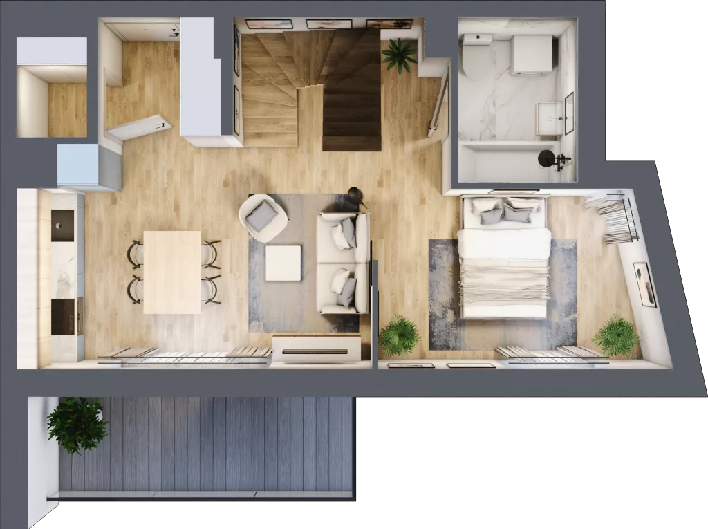 3 pokoje, mieszkanie 43,29 m², piętro 2, oferta nr A.2.37, My Forest, Warszawa, Białołęka, ul. Modlińska 342
