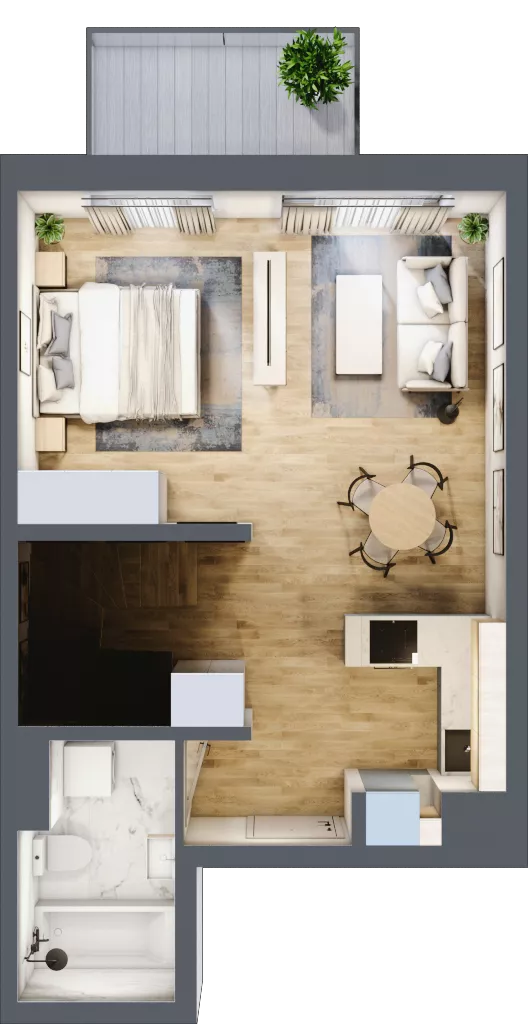 2 pokoje, mieszkanie 42,41 m², piętro 2, oferta nr A.2.43, My Forest, Warszawa, Białołęka, ul. Modlińska 342