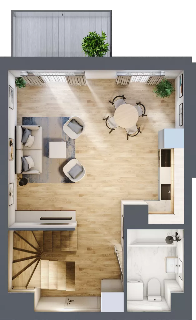 2 pokoje, mieszkanie 38,46 m², piętro 2, oferta nr A.2.44, My Forest, Warszawa, Białołęka, ul. Modlińska 342