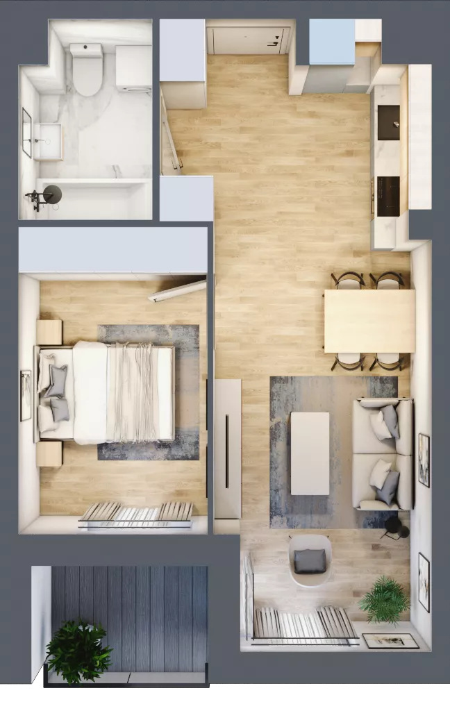 2 pokoje, mieszkanie 39,03 m², piętro 1, oferta nr A.1.28, My Forest, Warszawa, Białołęka, ul. Modlińska 342