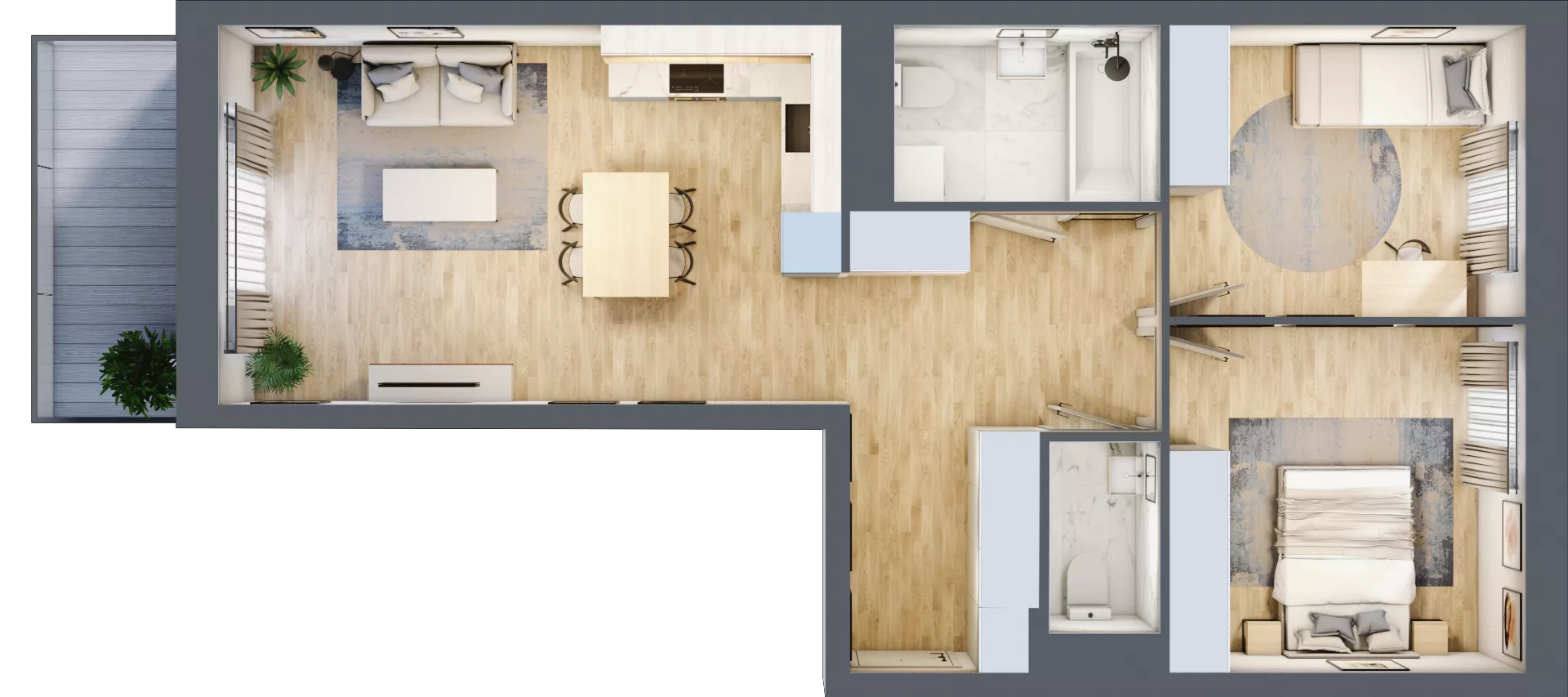 3 pokoje, mieszkanie 63,99 m², piętro 1, oferta nr A.1.60, My Forest, Warszawa, Białołęka, ul. Modlińska 342