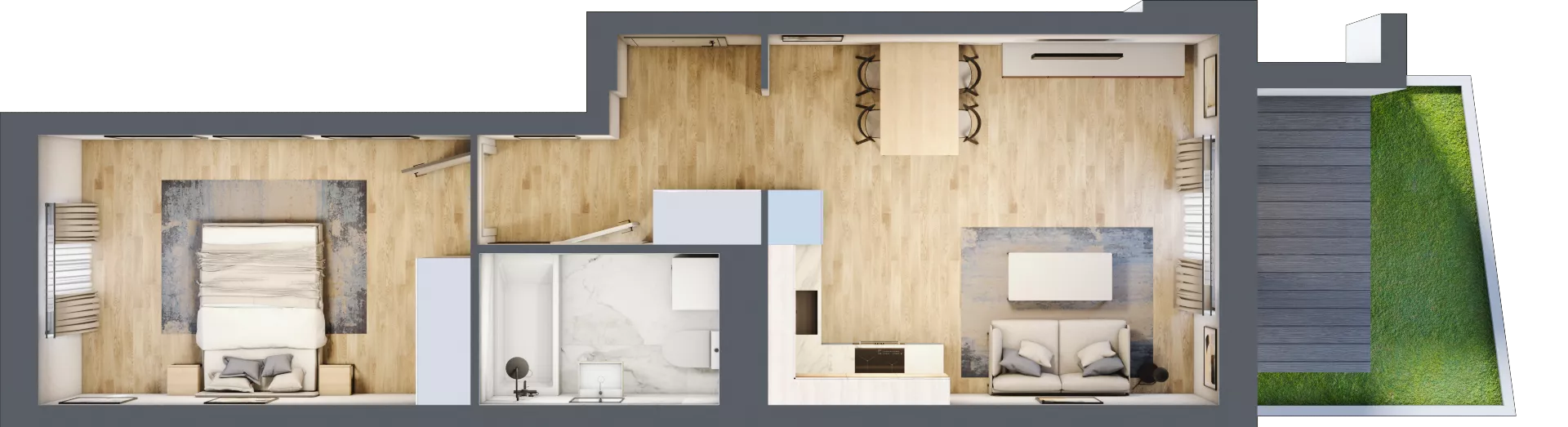 2 pokoje, mieszkanie 44,51 m², parter, oferta nr A.0.01, My Forest, Warszawa, Białołęka, ul. Modlińska 342