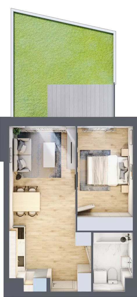 2 pokoje, mieszkanie 39,72 m², parter, oferta nr A.0.52, My Forest, Warszawa, Białołęka, ul. Modlińska 342
