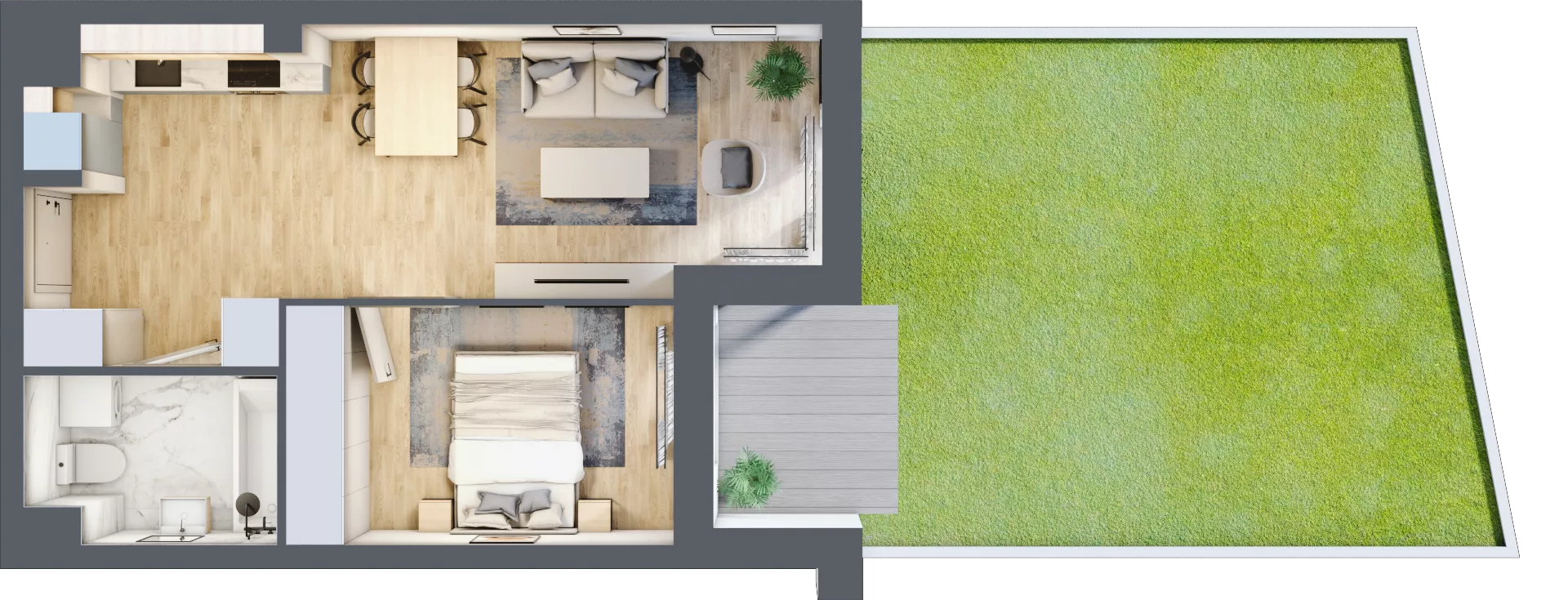 2 pokoje, mieszkanie 39,05 m², parter, oferta nr A.0.47, My Forest, Warszawa, Białołęka, ul. Modlińska 342