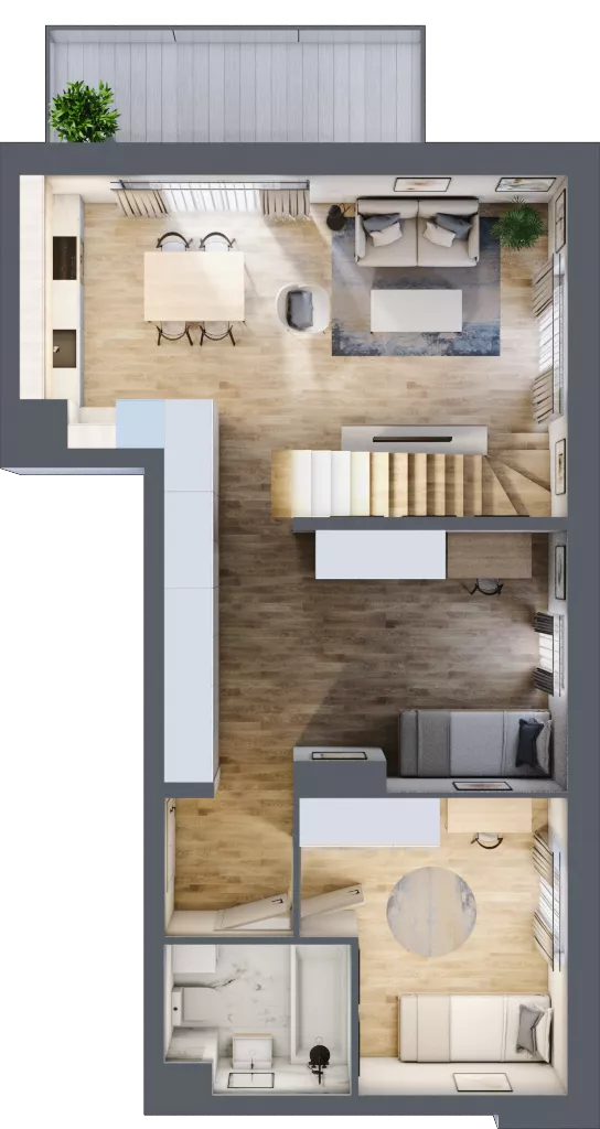 3 pokoje, mieszkanie 59,41 m², piętro 2, oferta nr A.2.15, My Forest, Warszawa, Białołęka, ul. Modlińska 342