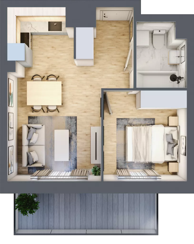 2 pokoje, mieszkanie 34,78 m², piętro 1, oferta nr B.1.39, My Forest, Warszawa, Białołęka, ul. Modlińska 342