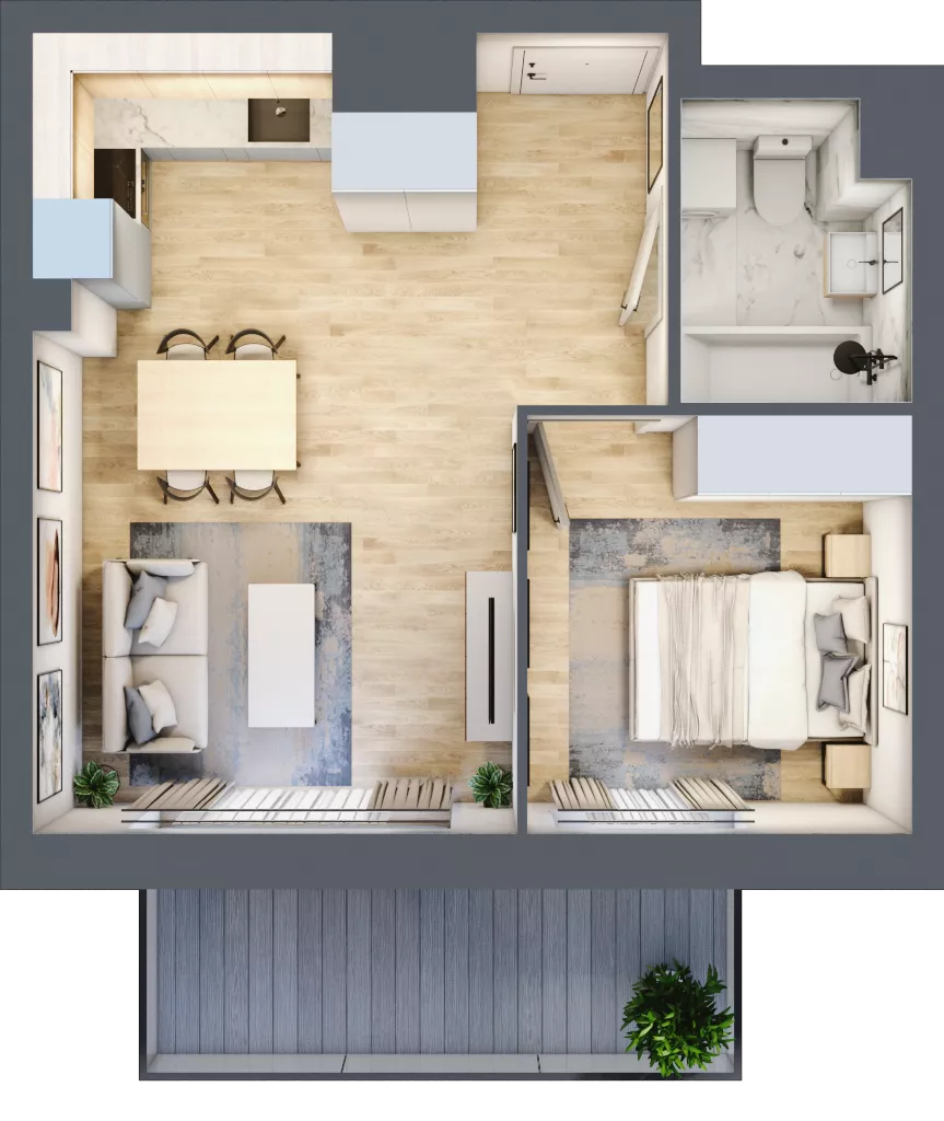 2 pokoje, mieszkanie 37,34 m², piętro 1, oferta nr B.1.08, My Forest, Warszawa, Białołęka, ul. Modlińska 342