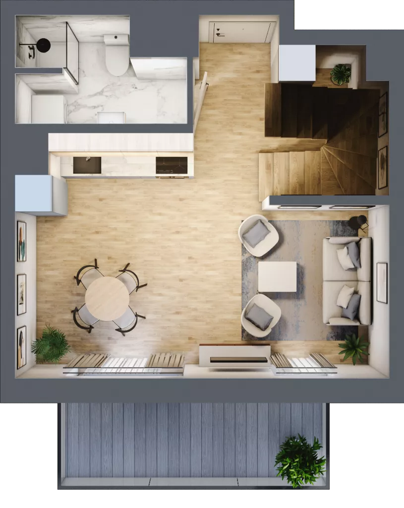 2 pokoje, mieszkanie 34,18 m², piętro 2, oferta nr B.2.26, My Forest, Warszawa, Białołęka, ul. Modlińska 342