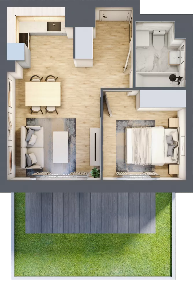 2 pokoje, mieszkanie 34,79 m², parter, oferta nr B.0.31, My Forest, Warszawa, Białołęka, ul. Modlińska 342