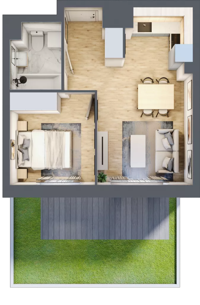 2 pokoje, mieszkanie 34,79 m², parter, oferta nr B.0.17, My Forest, Warszawa, Białołęka, ul. Modlińska 342
